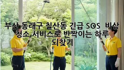 부산 동래구 칠산동 긴급 SOS! 🚨 비상 청소 서비스로 ✨반짝이는 하루 되찾기!